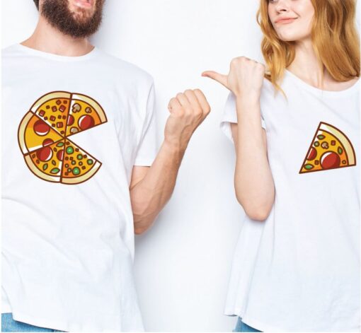 Pizza T shirt couple thd