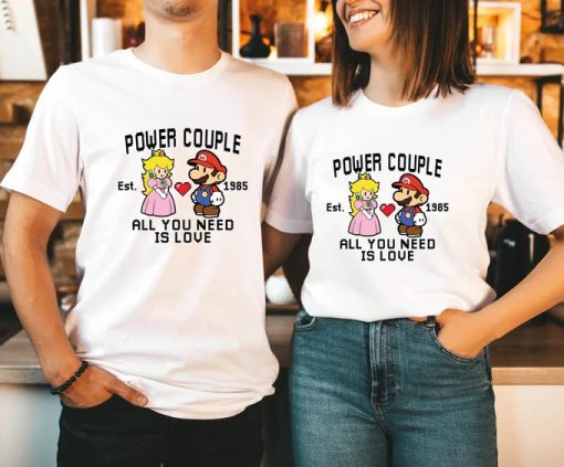 Power Couples Matching Super Mario Valentine Day Shirt CE
