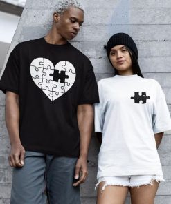 Puzzle Piece or Puzzle Heart Shirt Couples thd