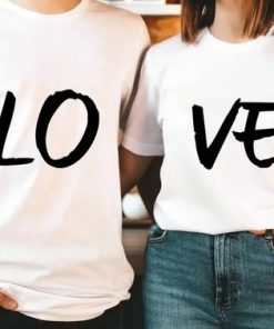 Set LO & VE Print Romantic Couple T-Shirt thd