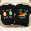 She Likes My Carrot He Likes My Easter Eggs Couple Matching Shirts ce