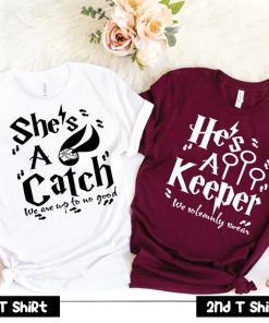 She's a Catch He's a Keeper Couple T Shirt SV