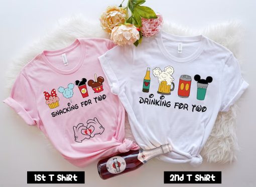 Snacking For Two Pregnancy Announcement Couple T Shirt SV