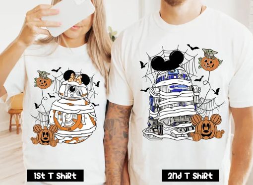 Star Wars Halloween BB8 and R2D2 Mummy Couple T Shir SV