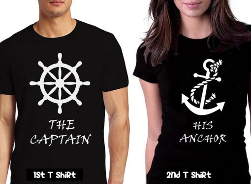 The Captain His Anchor Couple T Shirt SV