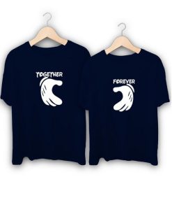 Together forever Hand Heart Couple T-Shirts thd