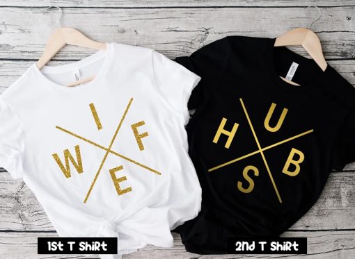 Wifey and Hubby Couple T Shirt SV