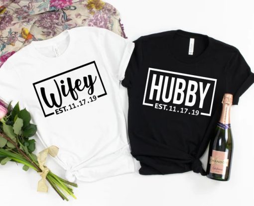 Wifey and Hubby Matching Couple Shirt ce