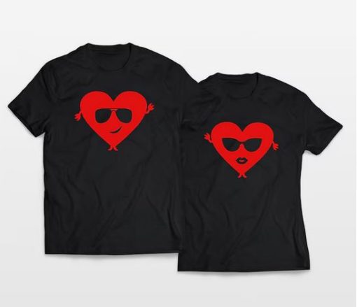 couple heart tshirts thd