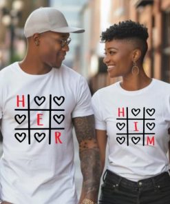 love him and love her xoxo couple shirt thd