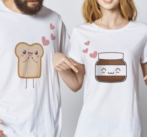 nutella T-shirt couple thd