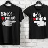 she's mine he's mine T-shirt couple thd