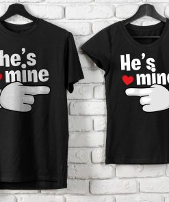 she's mine he's mine T-shirt couple thd