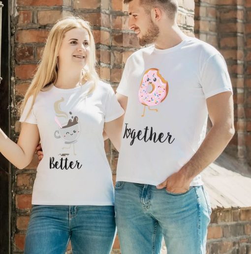 Better Together Coffee and Doughnut T-Shirt thd