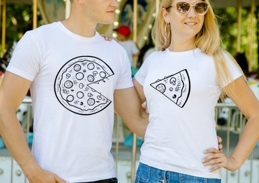 Couple Pizza T-shirts thd