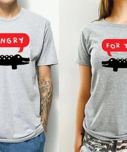 Couples Matching T-shirts Couple Hungry For You Cool Funny Valentine's Tee