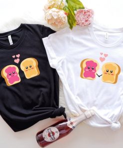 Cute Peanut Butter And Jelly Toast Couple Matching T-Shirt