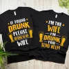 Funny Drinking Party Couple Matching T-Shirt