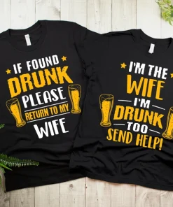 Funny Drinking Party Couple Matching T-Shirt