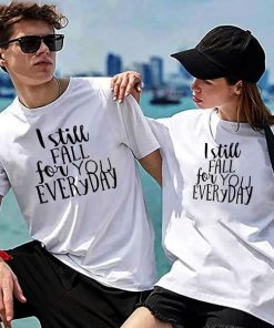 Girlfriend and Boyfriend Couples T-Shirt thd