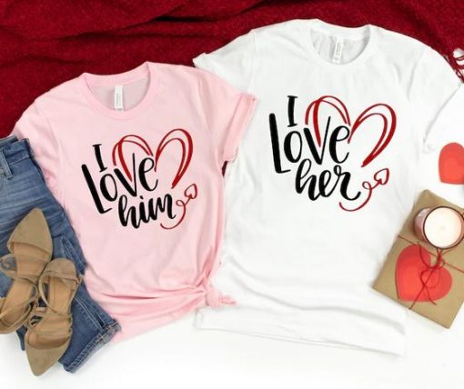 I Love Her P Love His D shirt thd
