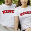 King and Queen Vintage Couple T-Shirts thd