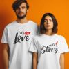 Love Story Unique Couple T-Shirts thd