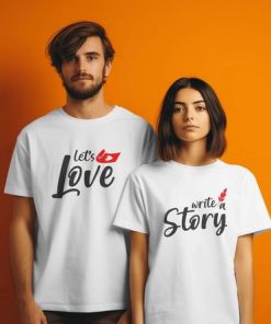 Love Story Unique Couple T-Shirts thd