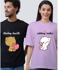 Milk & Mocha Oversized Couple T-Shirts thd
