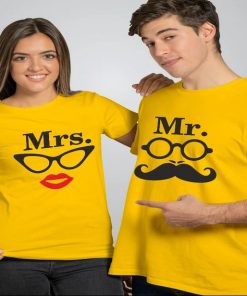 Mister & Mrs Muchchad Couple T-Shirts thd