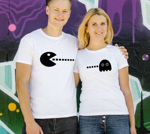 Pacman Couple T-Shirts thd