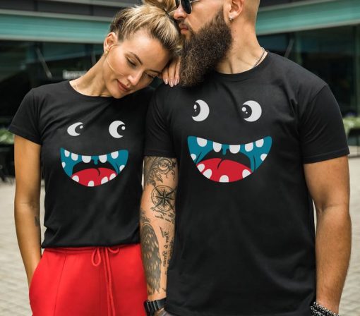 Smily Face Couple T-Shirts thd