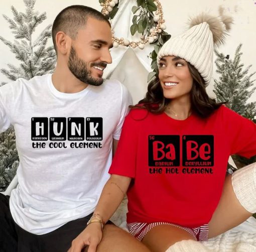 hunk babe couple t-shirt thd