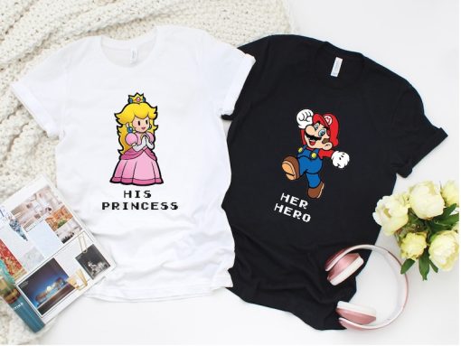 Her Hero and His Princess Matching Couples T-Shirts