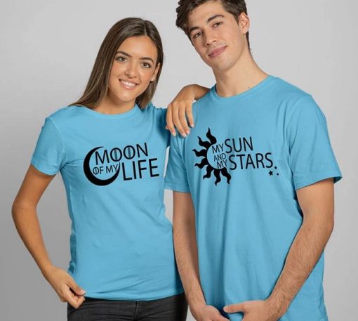 moon live sun stars couple T-shirt thd