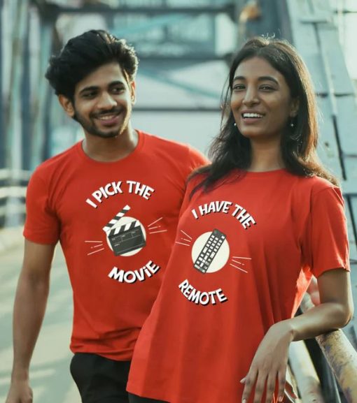 Binge Together Couple T-Shirt thd