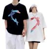 Couple Love Blue Red TShirt thd