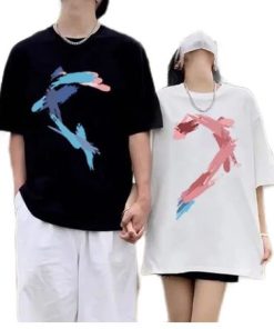 Couple Love Blue Red TShirt thd