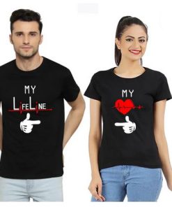 Couple Printed Round Neck T-Shirt thd