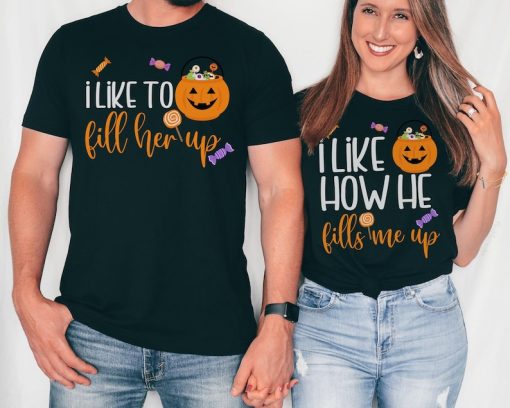 Funny Halloween Matching Couples Shirt