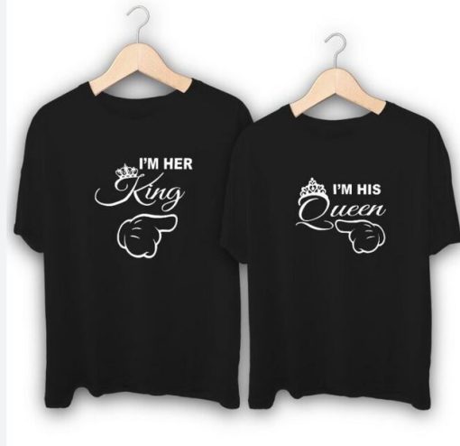 I am Her King I am His Queen Couple T-Shirts thd