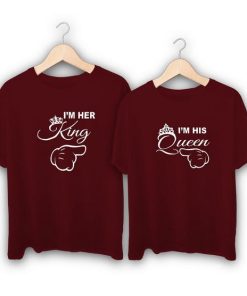 I am Her King I am His Queen Couple T-Shirts thd