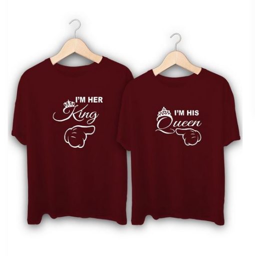 I am Her King I am His Queen Couple T-Shirts thd