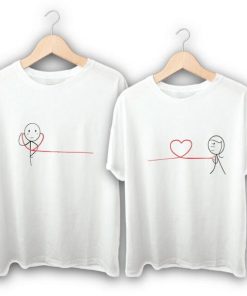 Love Connection Heart Couple T-Shirts thd