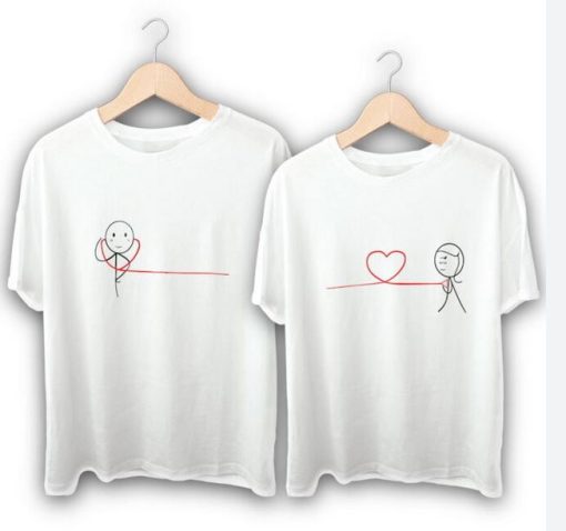 Love Connection Heart Couple T-Shirts thd