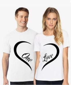 One Love Matching Couple T-Shirt thd