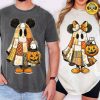 Retro Halloween Floral Cartoon Mouse Couple T-Shirt