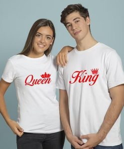 king queen Couple T-Shirts thd