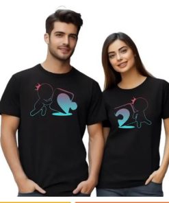 puzzle Couple Printed T-Shirt thd