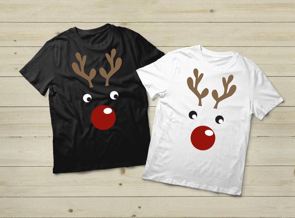 COUPLES CHRISTMAS SHIRTS RUDOLPH HIS AND HERS T-SHIRT